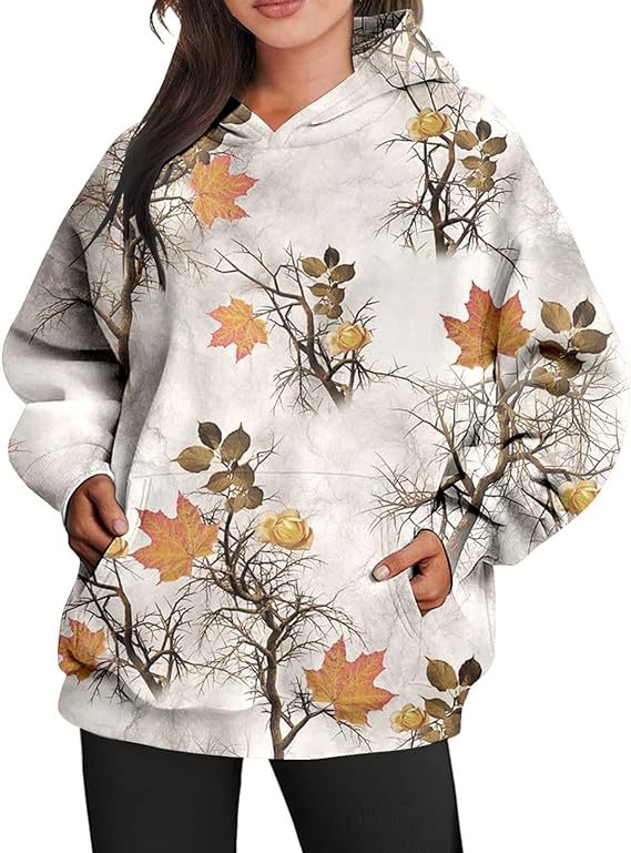 Camouflage Hoodie Maple Leaf Print Hoodie