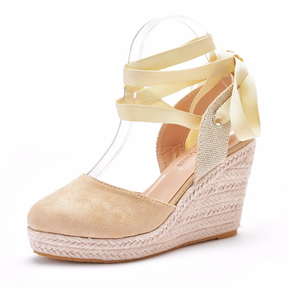 Round Toe Platform Wedges