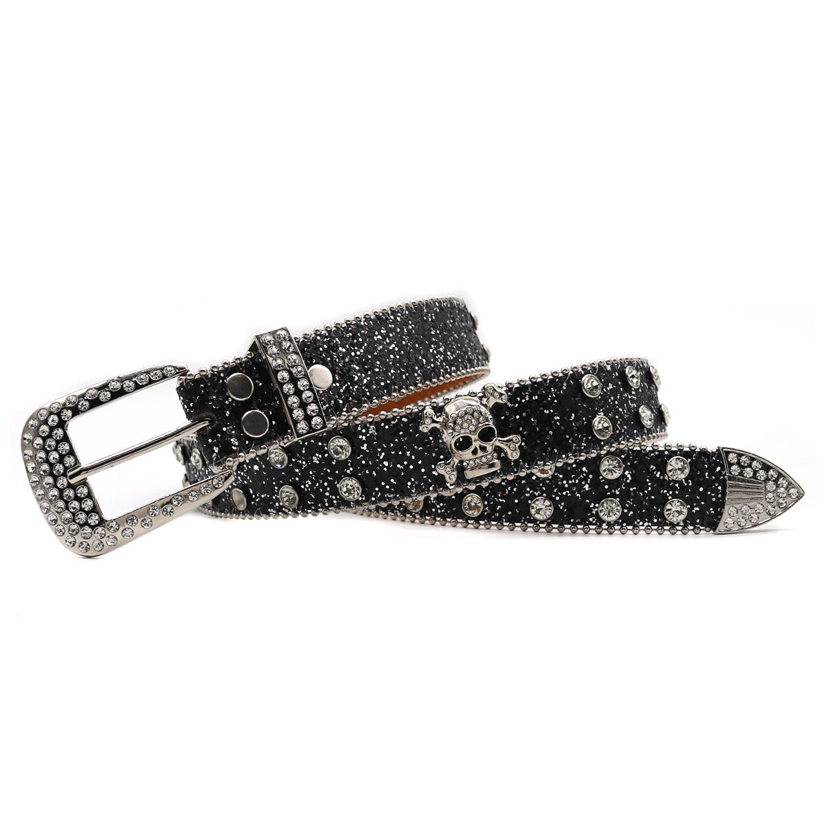 Rhinestone Skull Belt