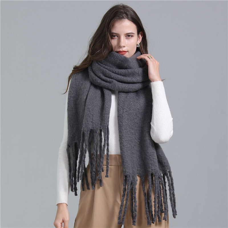 Extended Cashmere-like Solid Color Scarf