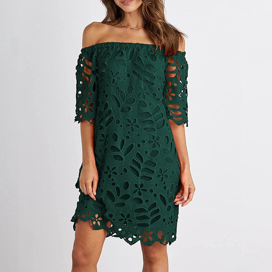 Lace Mid-sleeve Dress