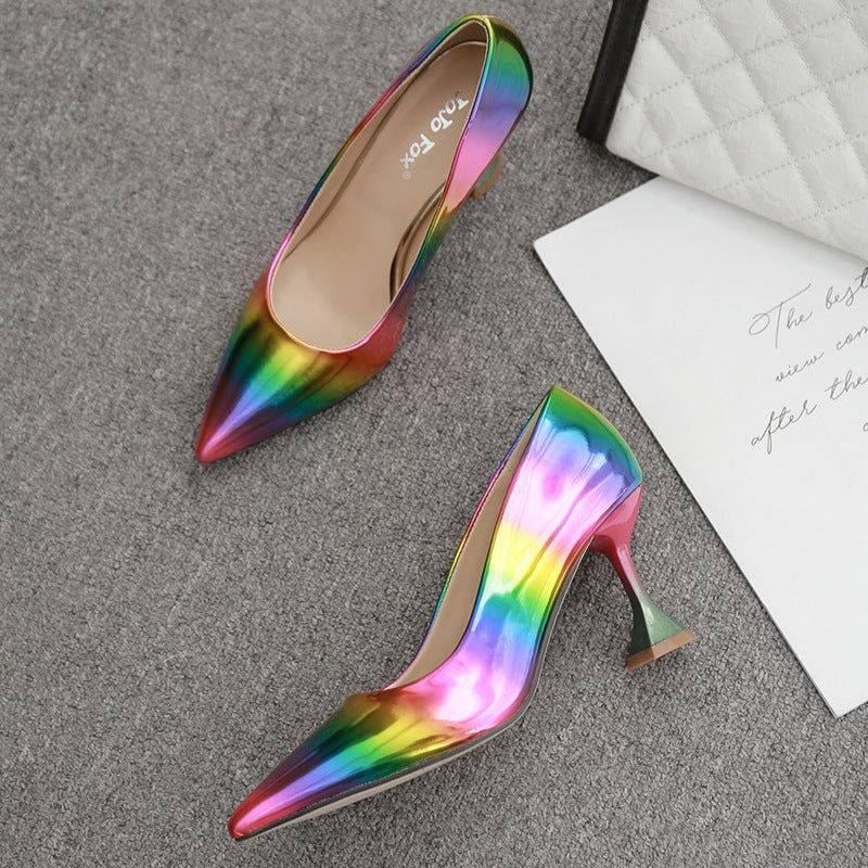 Rainbow Pointed Heels