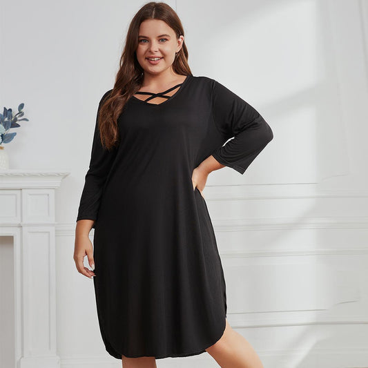 Long Sleeve Plus Size Dress Women