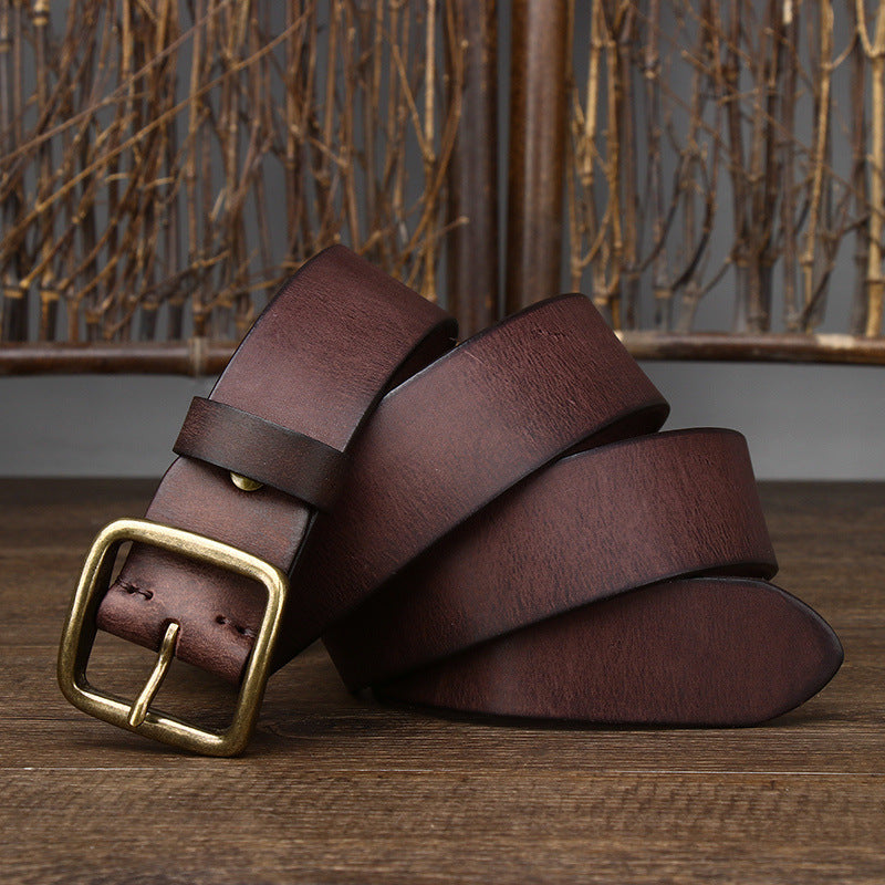 Pin Buckle Pure Copper Vintage Belt