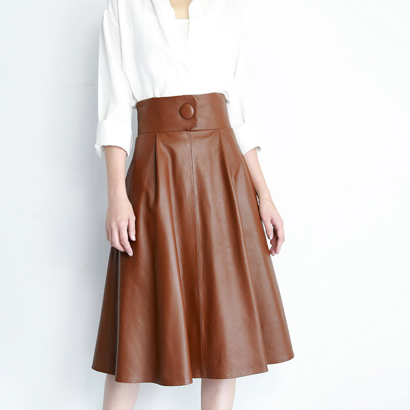 High Waist Slim Mid-length Skirt