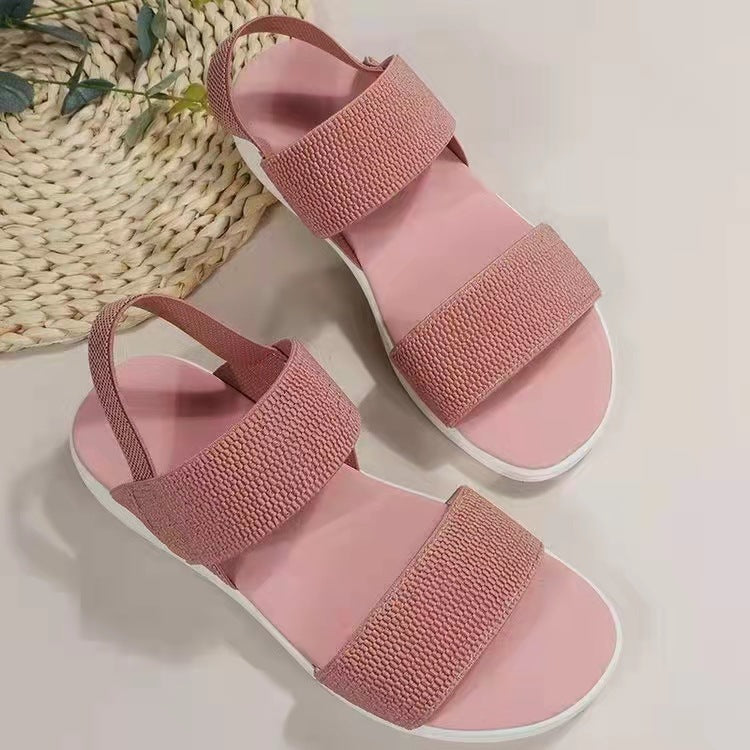 Microfiber Straps Flat Sandals