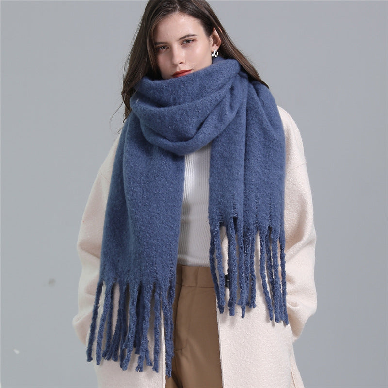 Extended Cashmere-like Solid Color Scarf