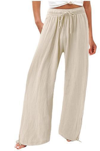 Cotton And Linen Wide-leg Pants