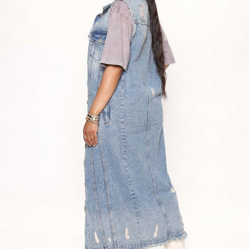 Sleeveless Denim Coat