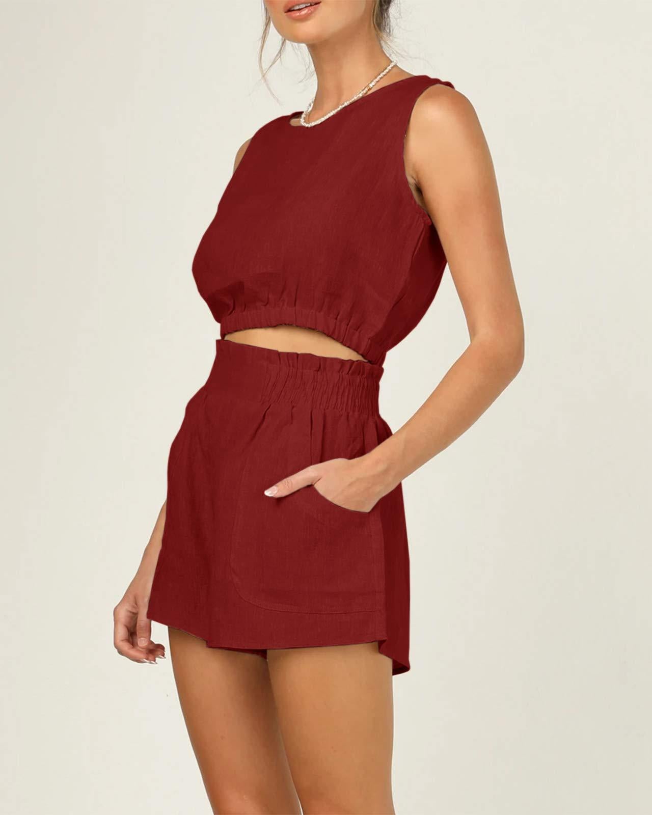 Sleeveless Short Top Shorts Suit