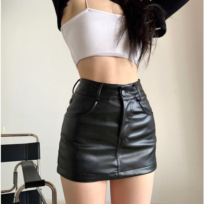 Faux Leather Skort