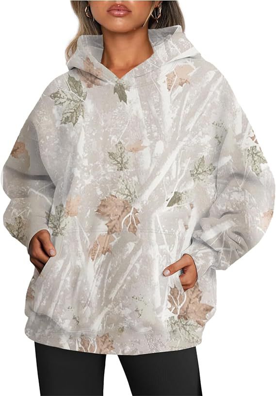 Camouflage Hoodie Maple Leaf Print Hoodie