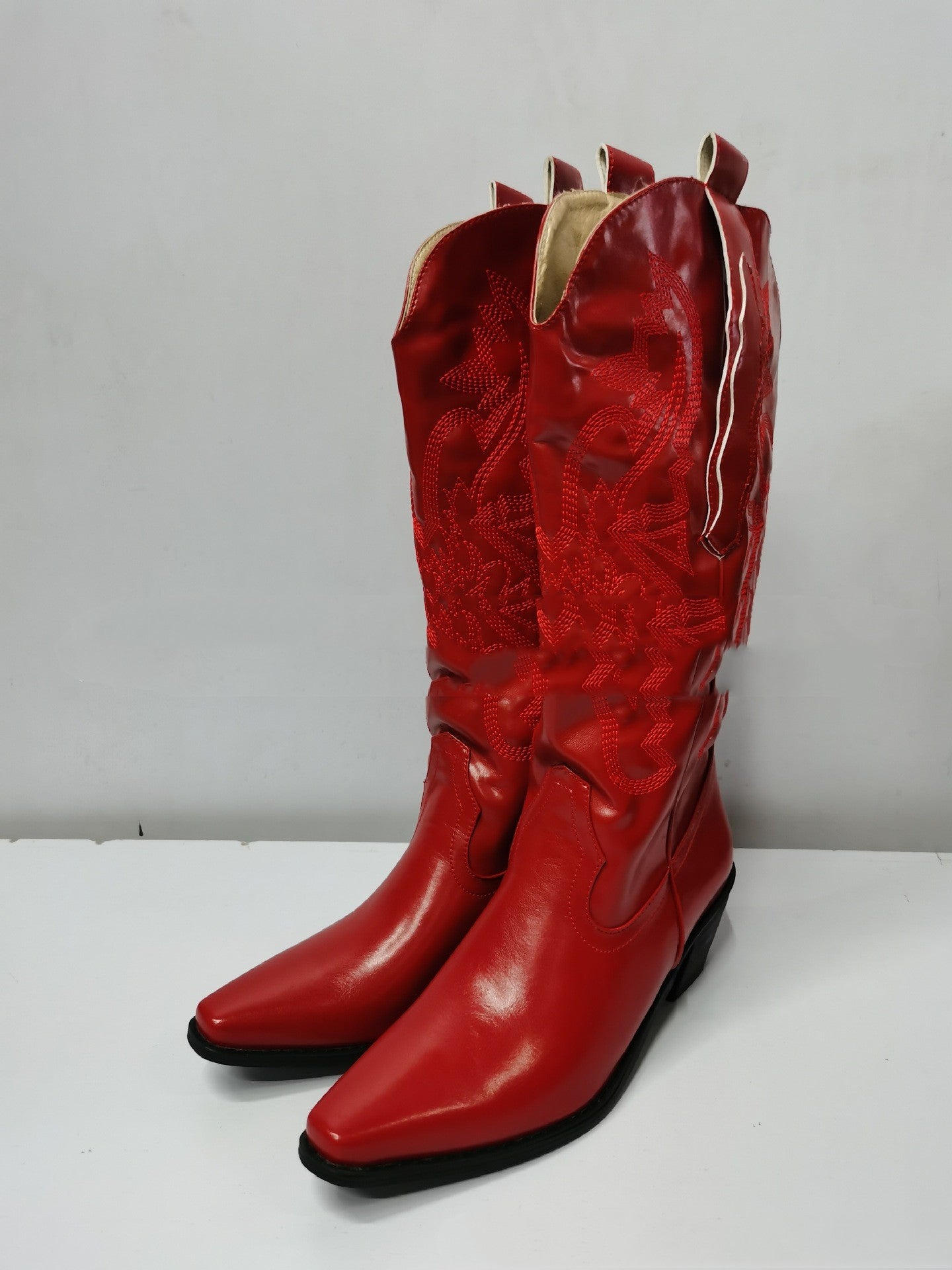 Embroidered Sleeve High Cowboy Boot