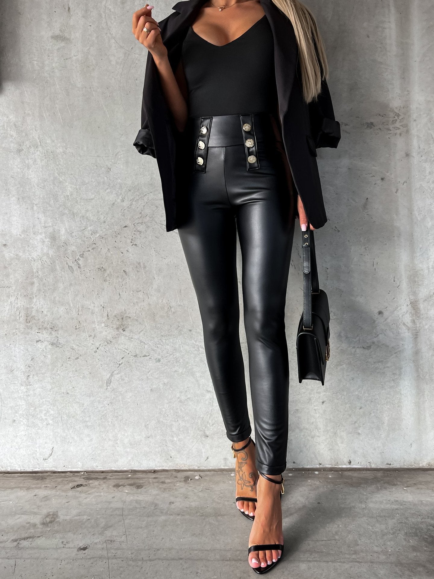 Fitted Leather Trousers