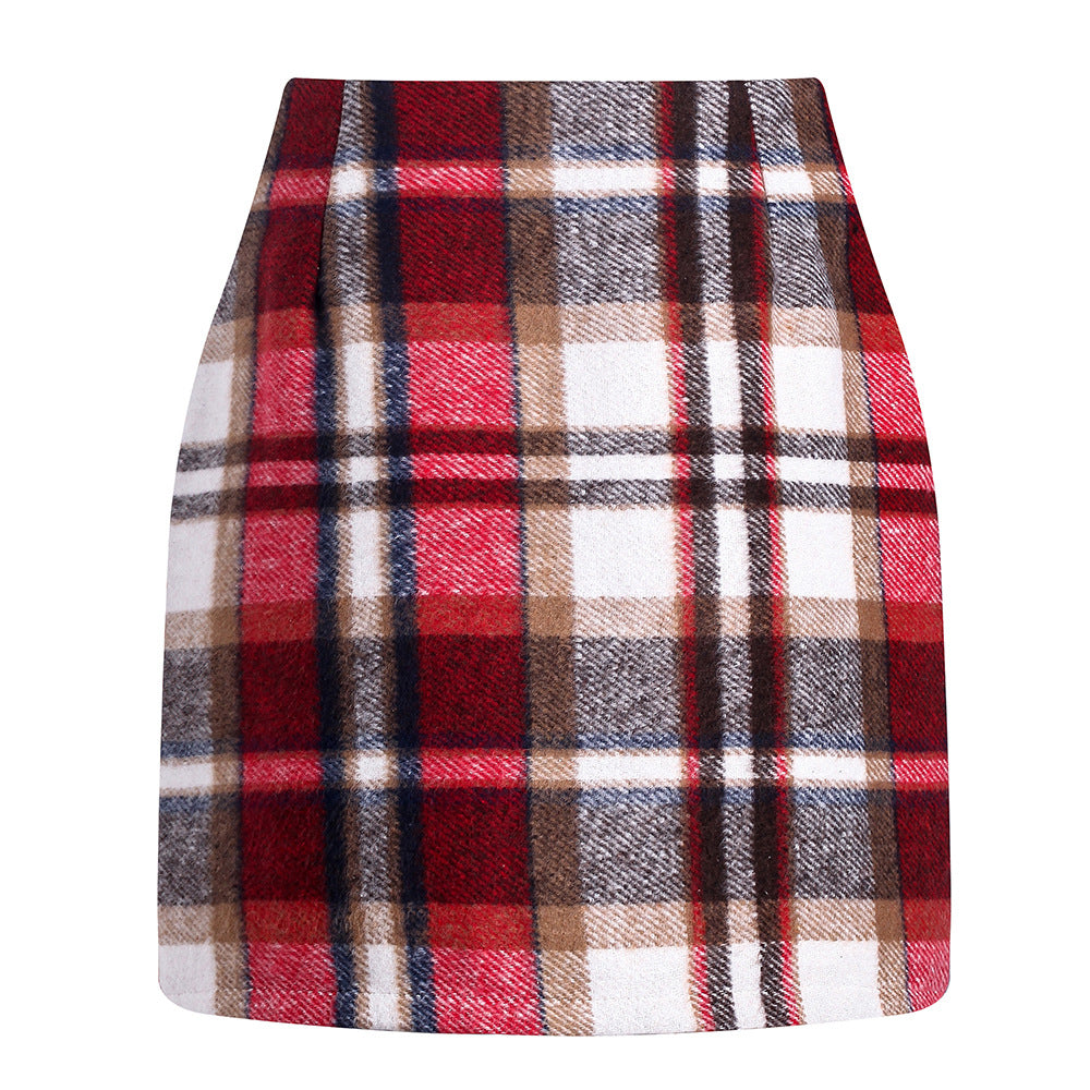 Mary Plaid Wool Mini Skirt