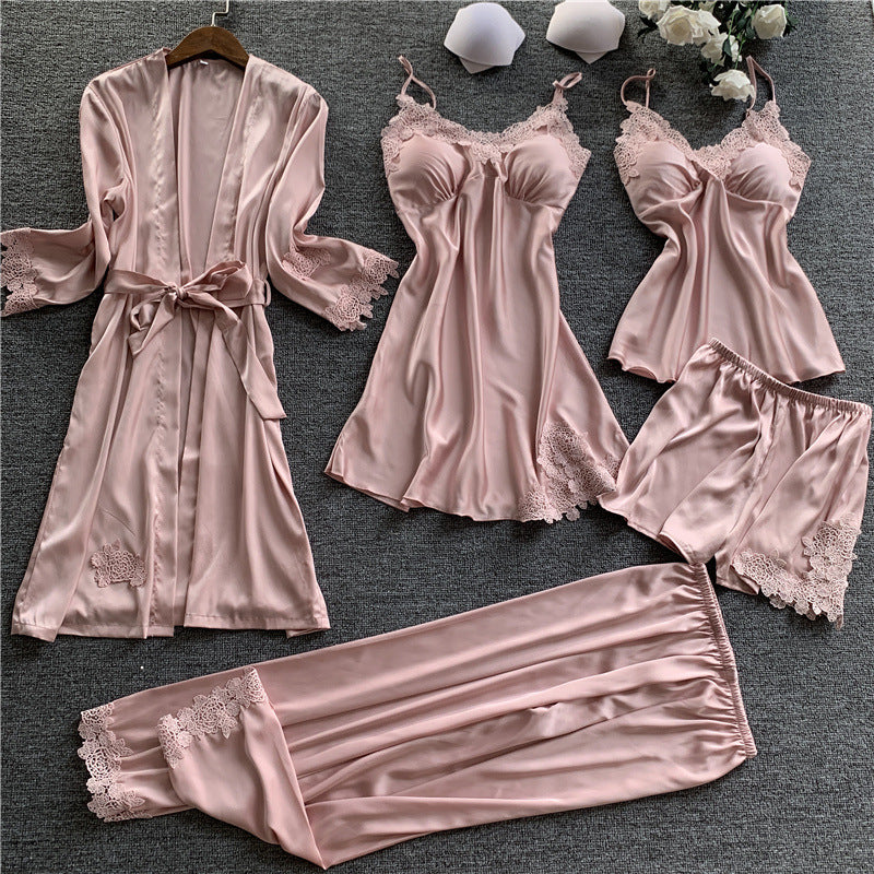 Silk Pajamas Five-piece Set