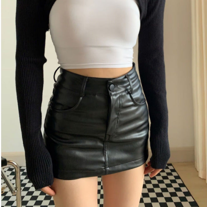 Faux Leather Skort