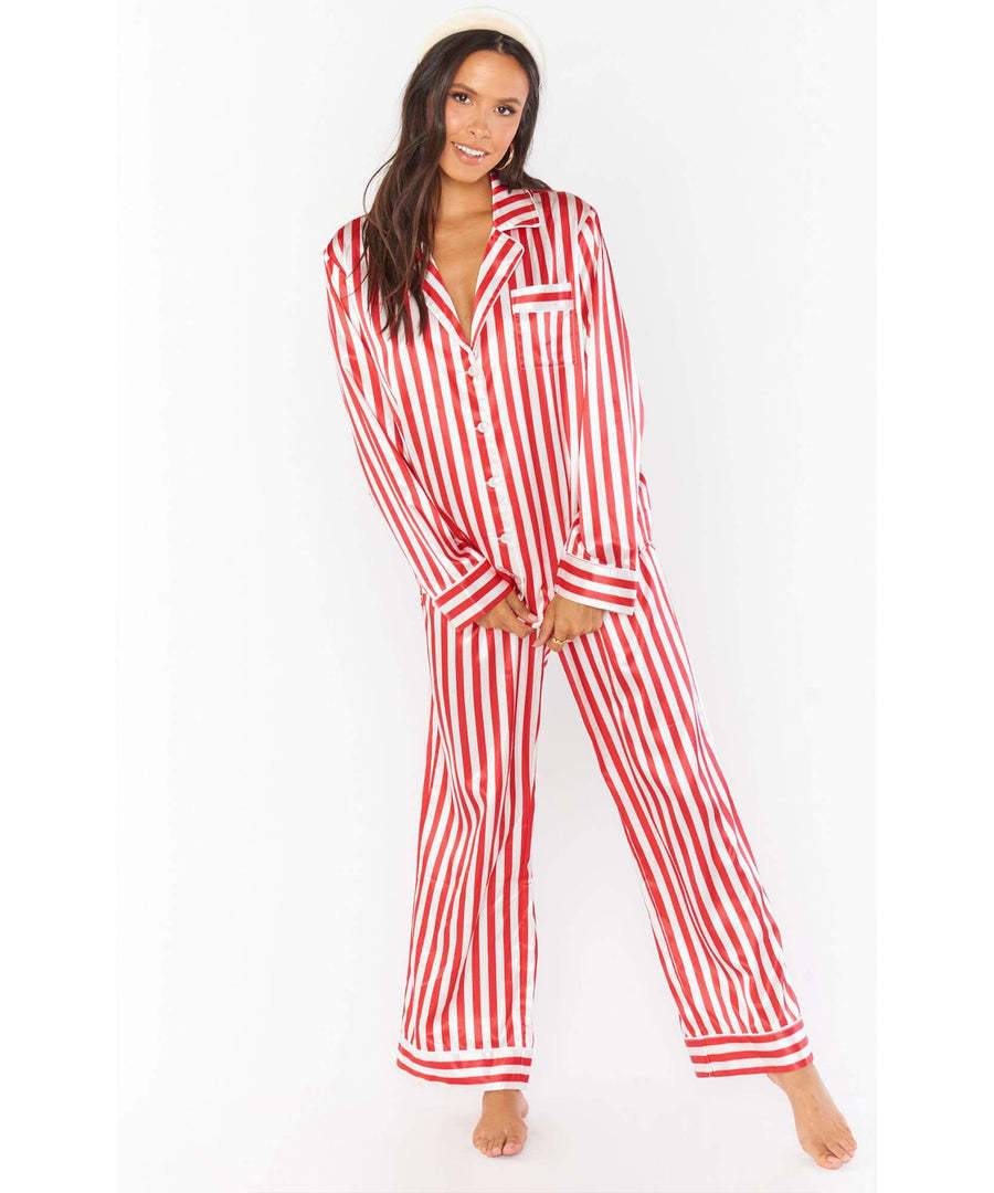 Women's Home Silk Vertical Stripes Suit