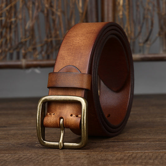 Pin Buckle Pure Copper Vintage Belt