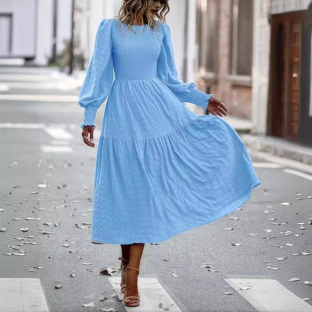 Lantern Sleeve Long Sleeve Dress