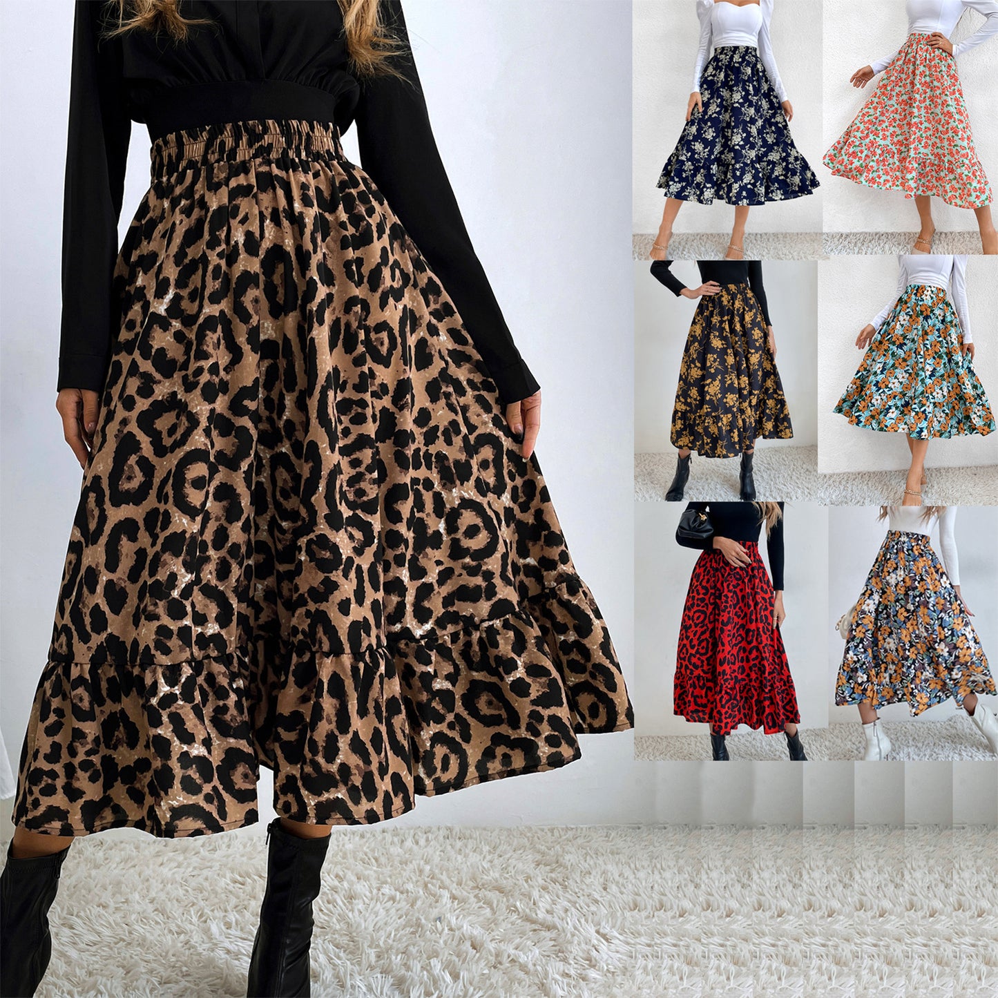 Casual Leopard Print Skirt