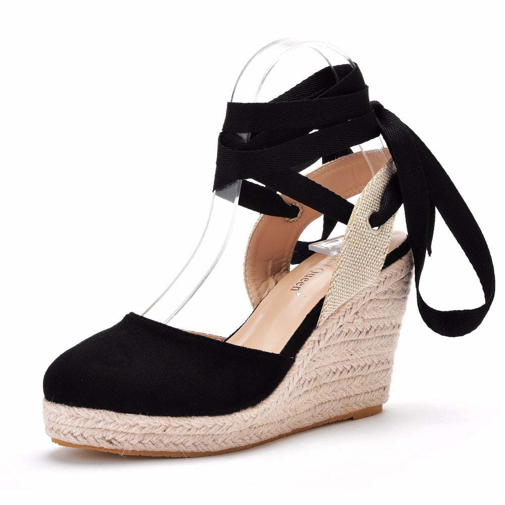 Round Toe Platform Wedges