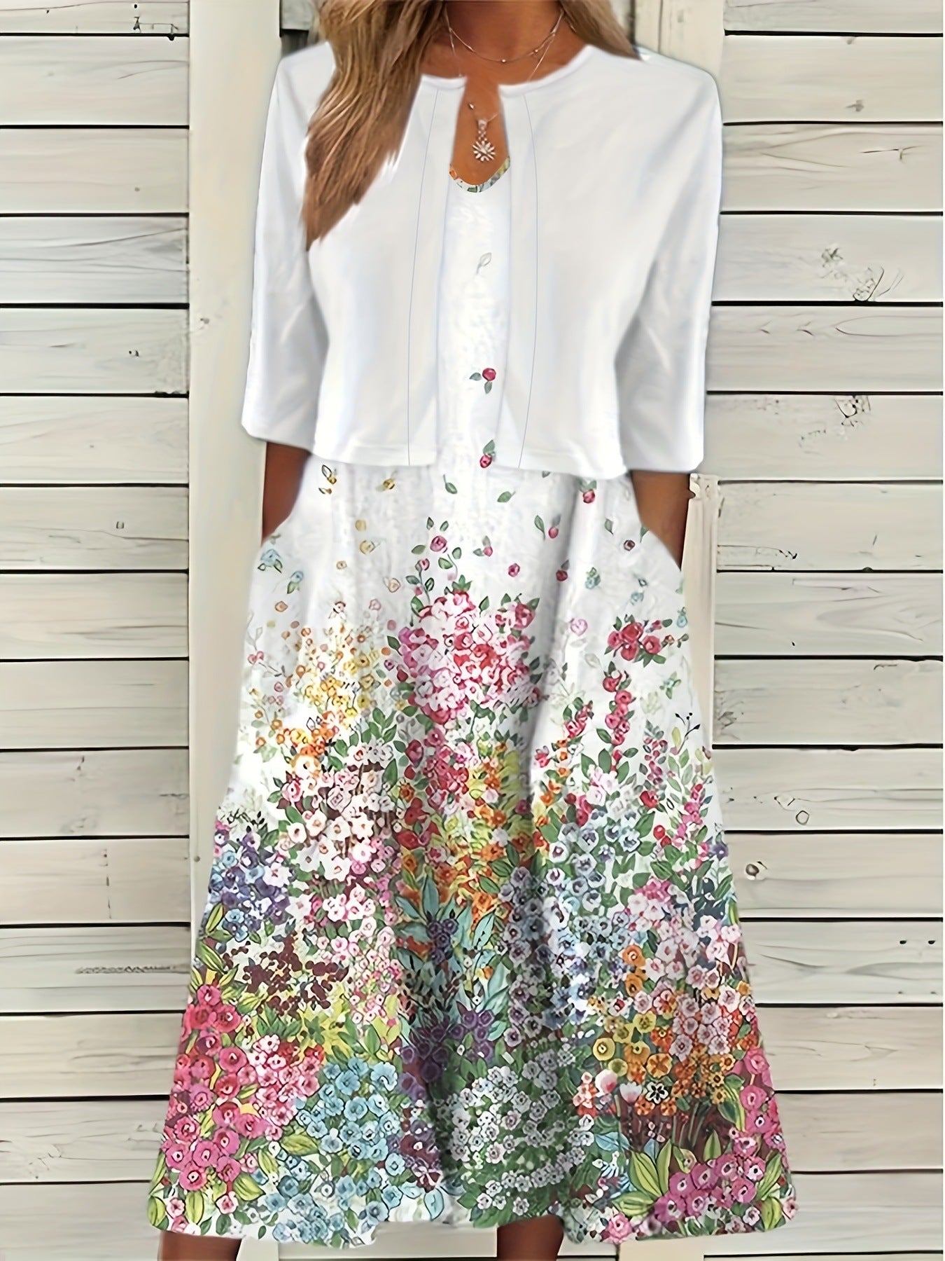 Floral Printed Dress Set