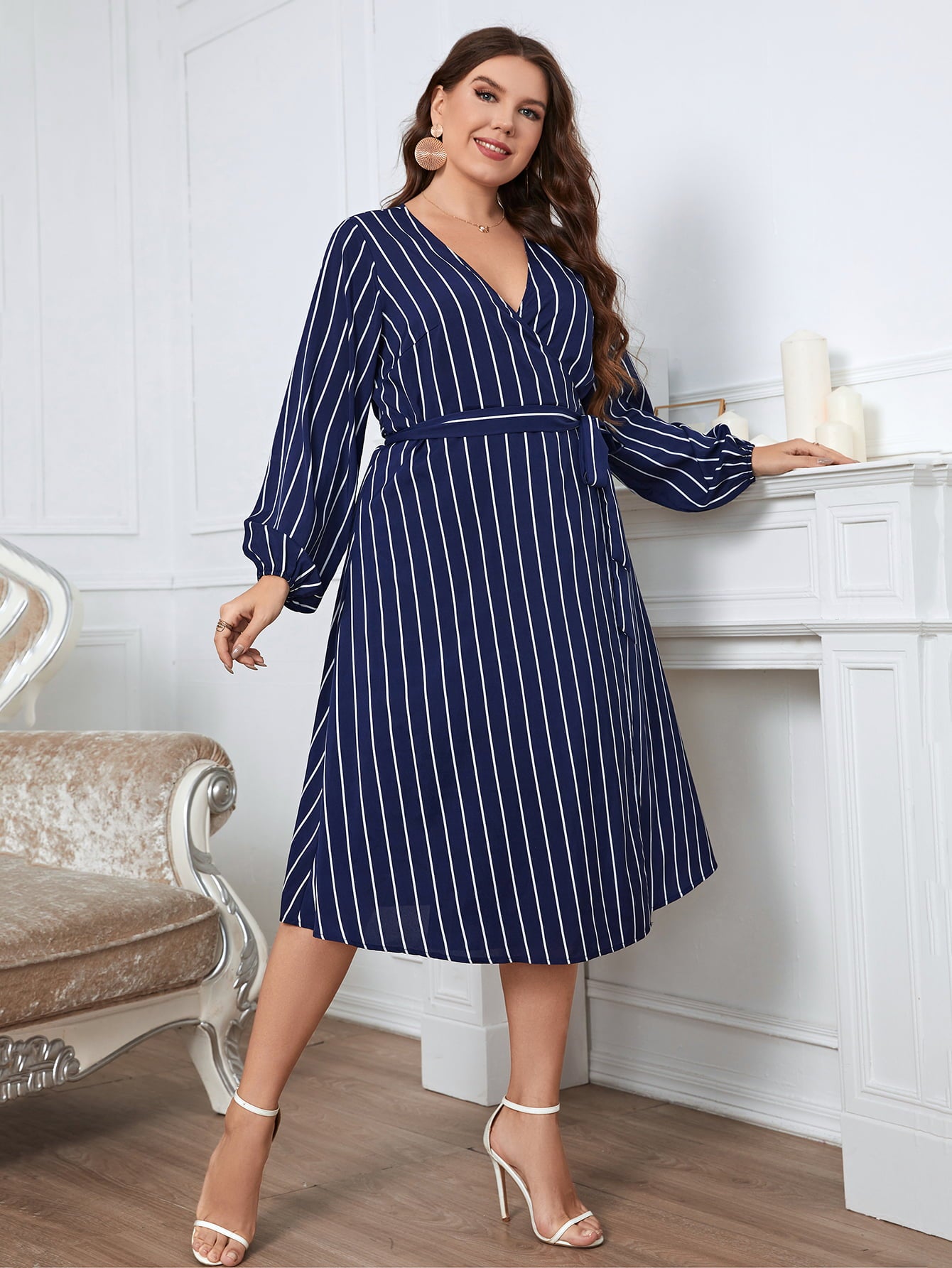 Honey Melo Long Sleeve Plus Dress