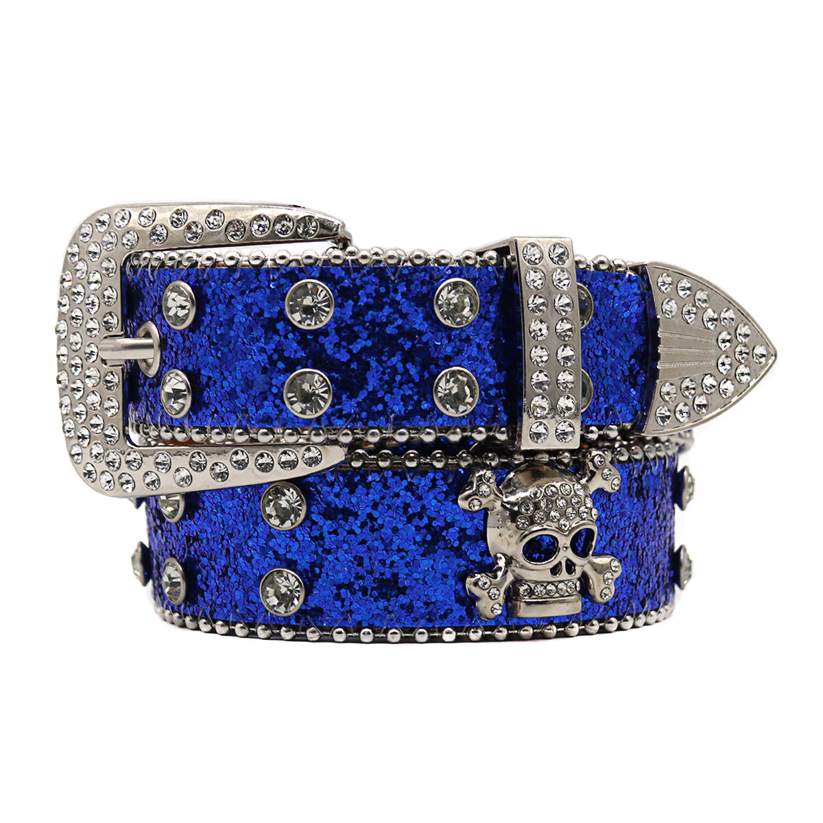 Rhinestone Skull Belt