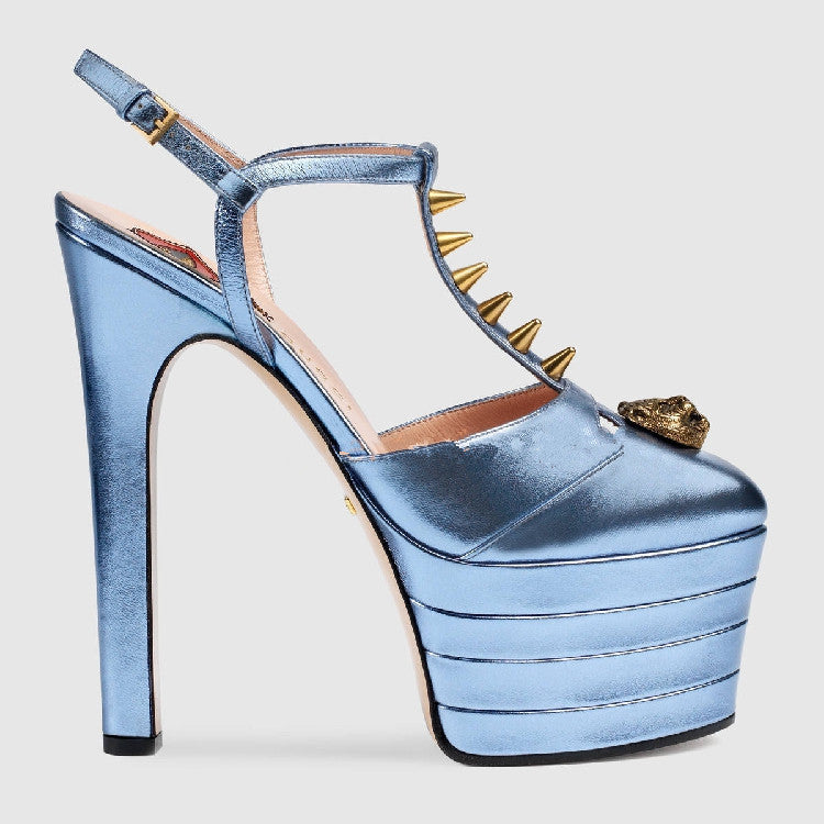 Fine High Heel Riveted Sandals