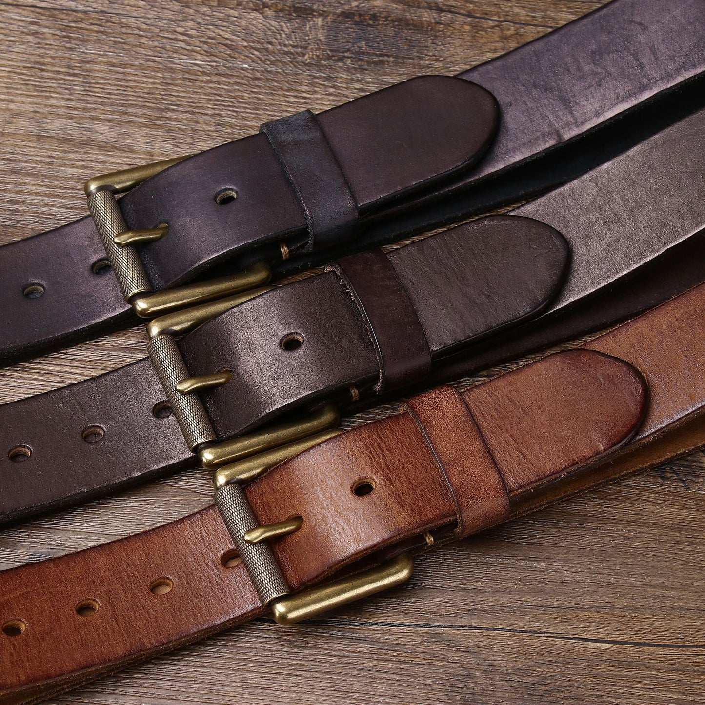 Wide Handmade First Layer Cow Leather Belt