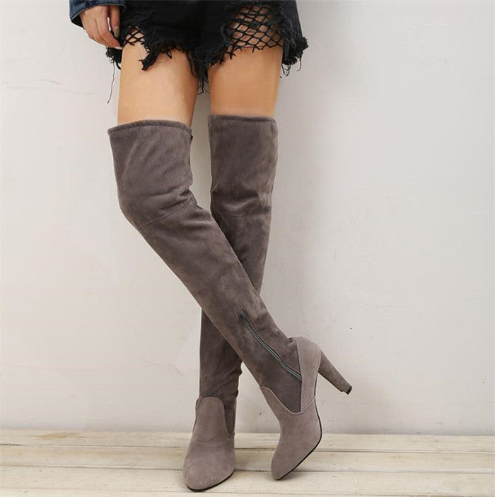 Over-the-knee Pointed Toe High Hell Boots