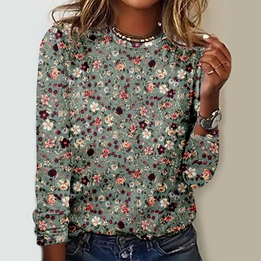 Women's Round Neck Long Sleeve Shirt