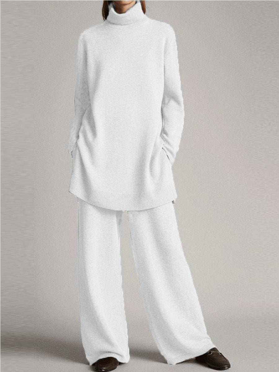 Knitted Sweater Trousers Suit