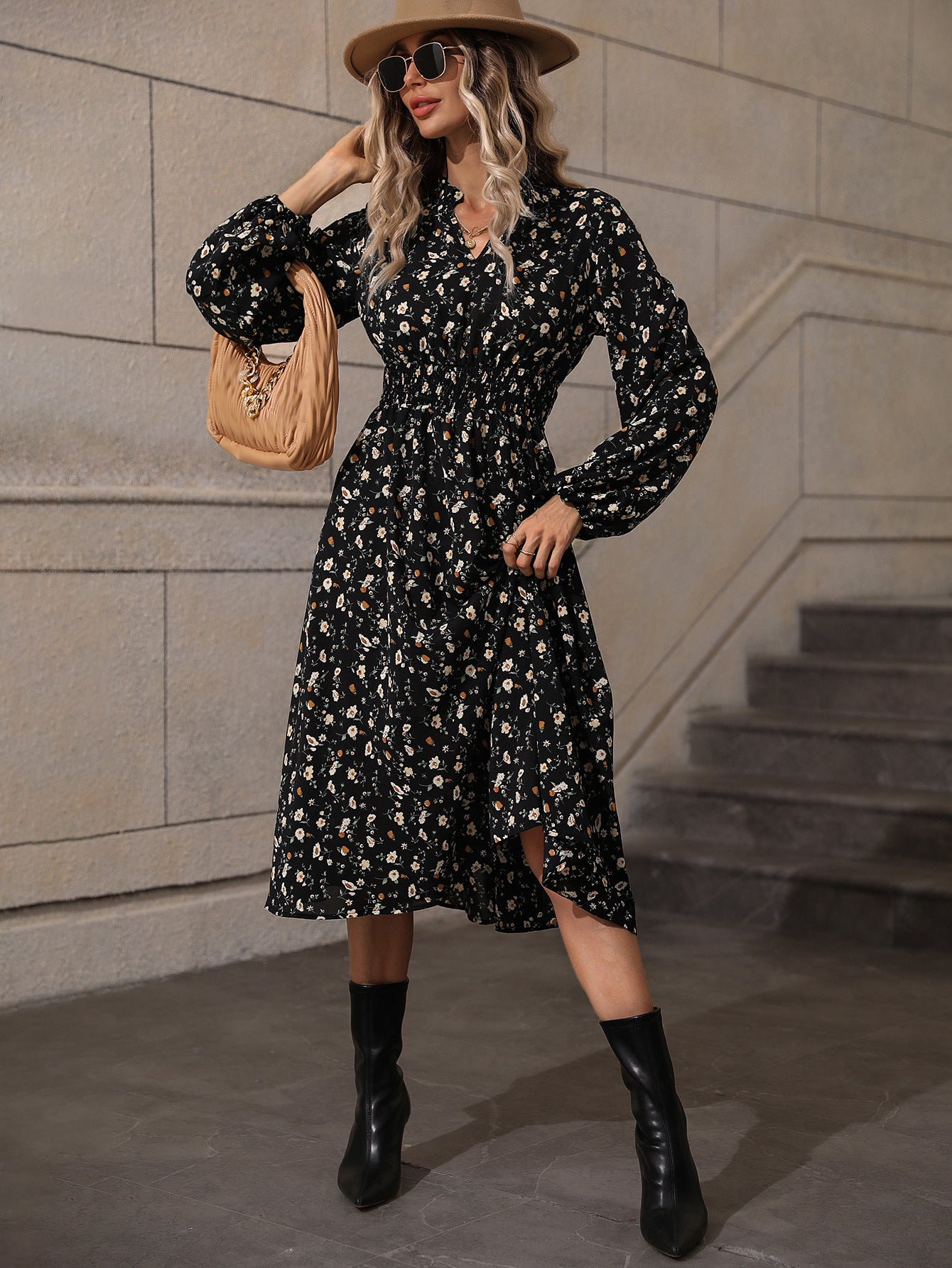 Polka-dot Long sleeve Dress