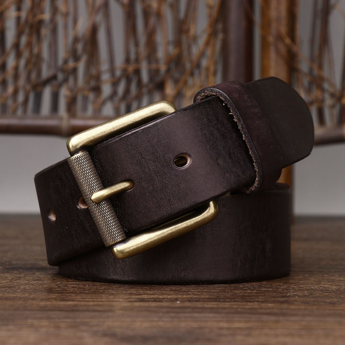 Wide Handmade First Layer Cow Leather Belt