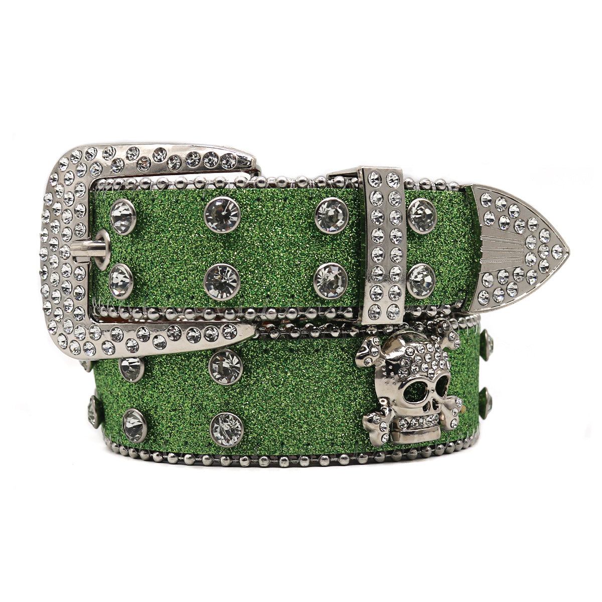 Rhinestone Skull Belt