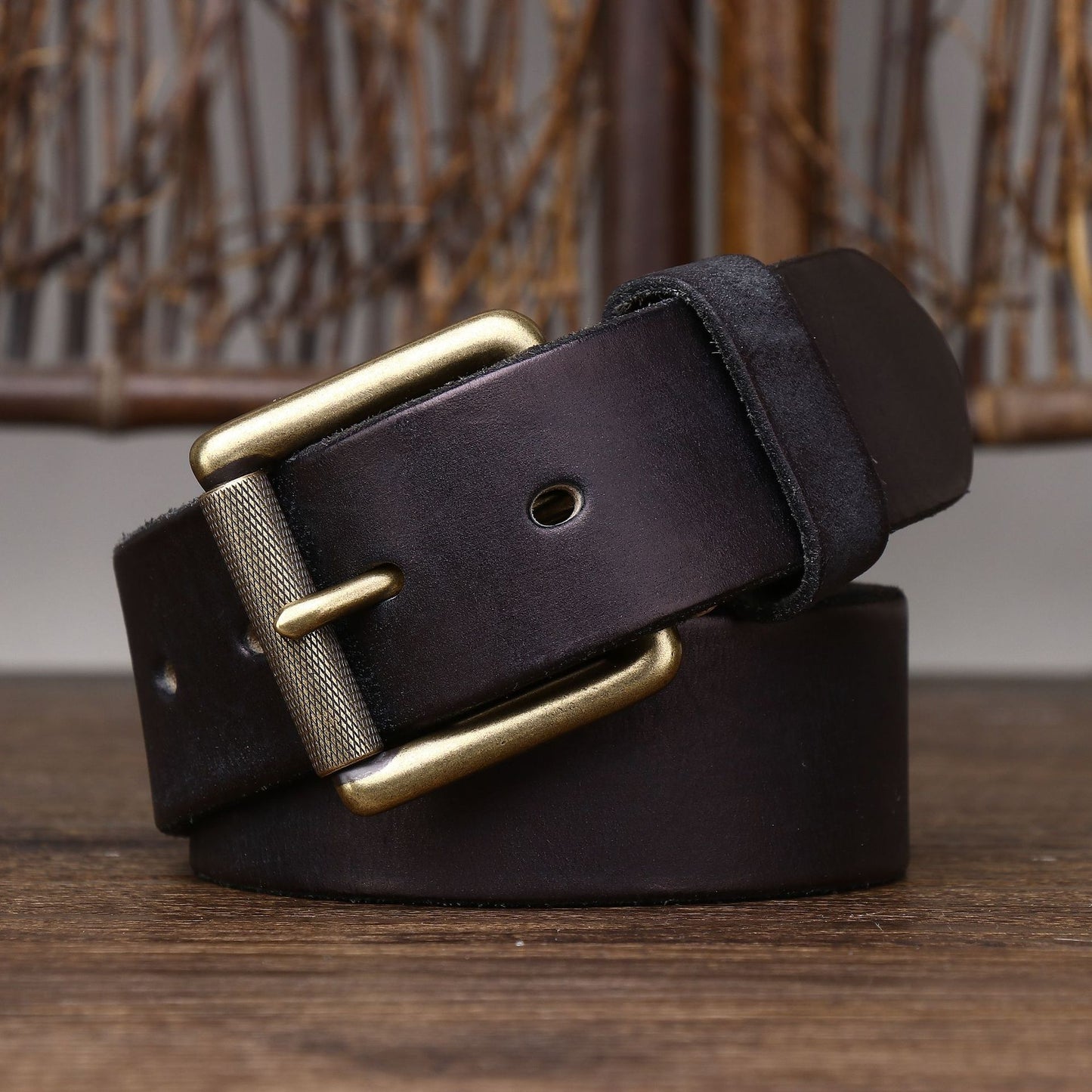 Wide Handmade First Layer Cow Leather Belt