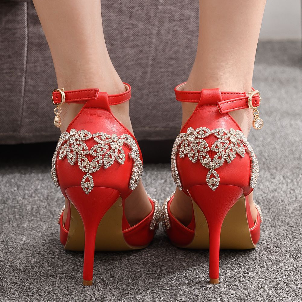 White Tassel Rhinestone Kitten Heels