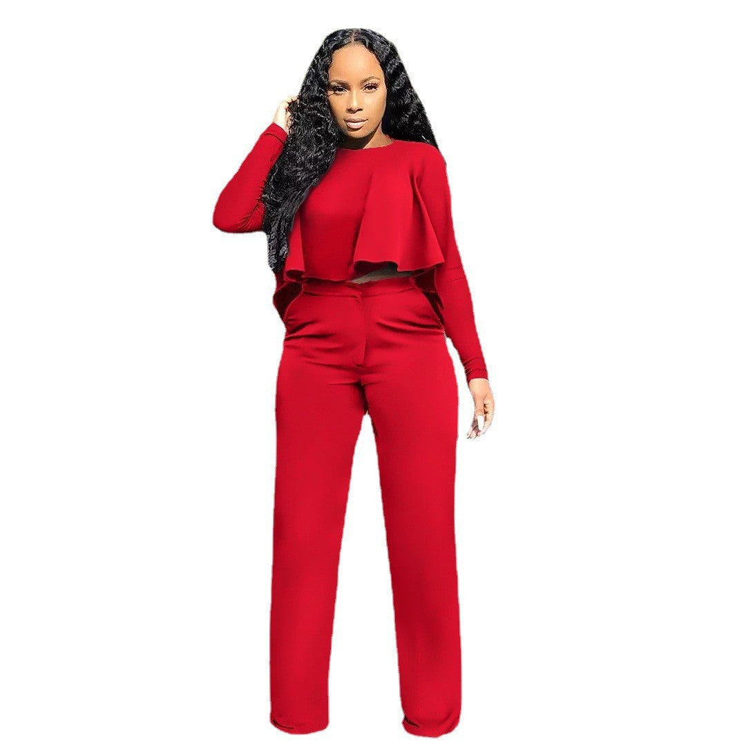 Long Sleeve High Waist Two-piece Set