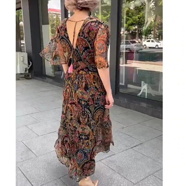 Casual Floral Chiffon Dress