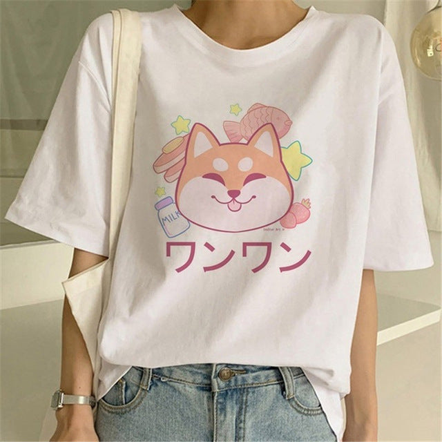 Shiba Inu Print T-shirt