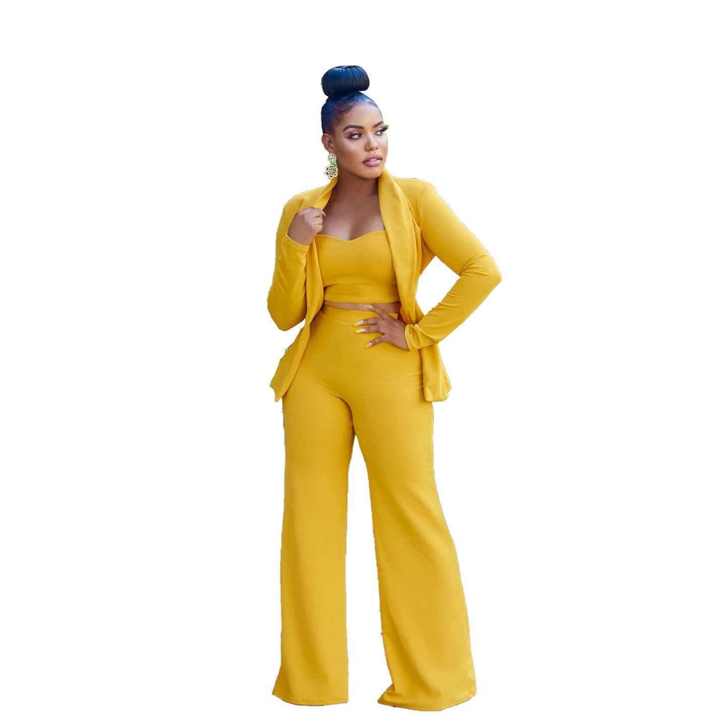 Solid Color Trousers Three-piece Suit