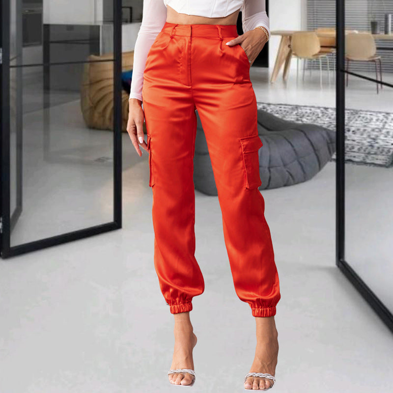 Multi-pocket Straight-leg Trousers