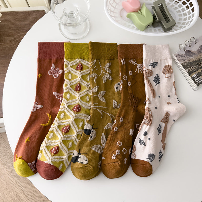 Flower Mushroom Tube Socks