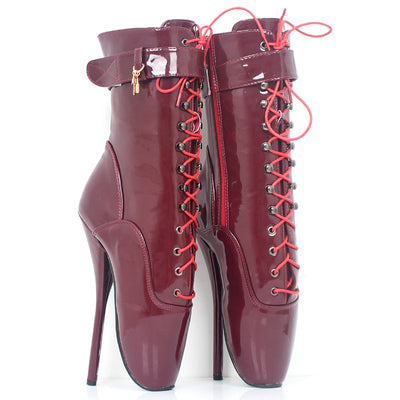 Ballet Stiletto Lace-up Ankle Boots