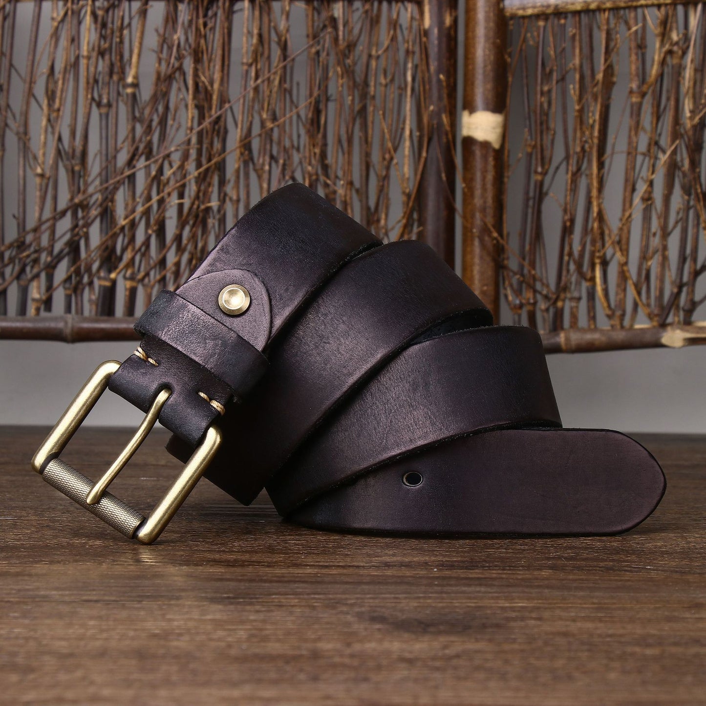 Wide Handmade First Layer Cow Leather Belt