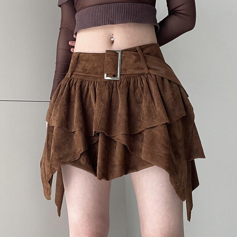 Mocha Hem A- Line Skirt