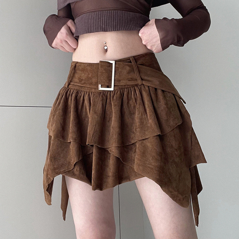 Mocha Hem A- Line Skirt