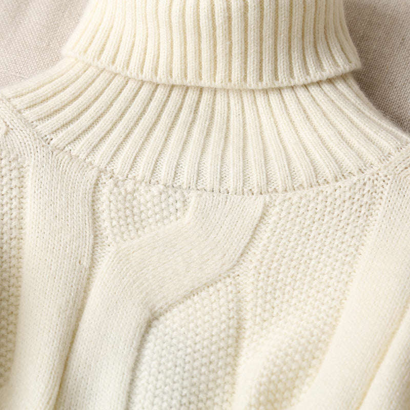 Beige Turtleneck Twist